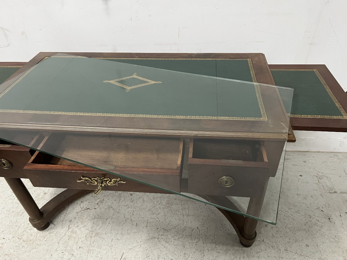 Bureau de style Empire en acajou et placage XXieme siècle-photo-3