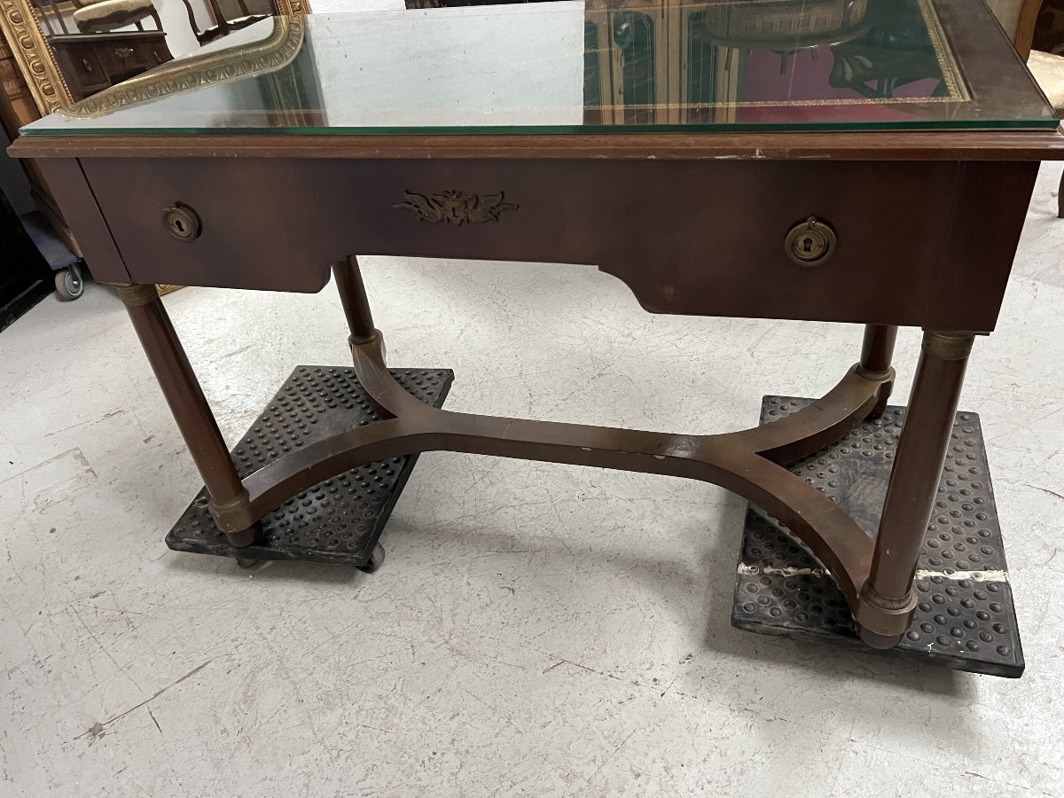 Bureau de style Empire en acajou et placage XXieme siècle-photo-6