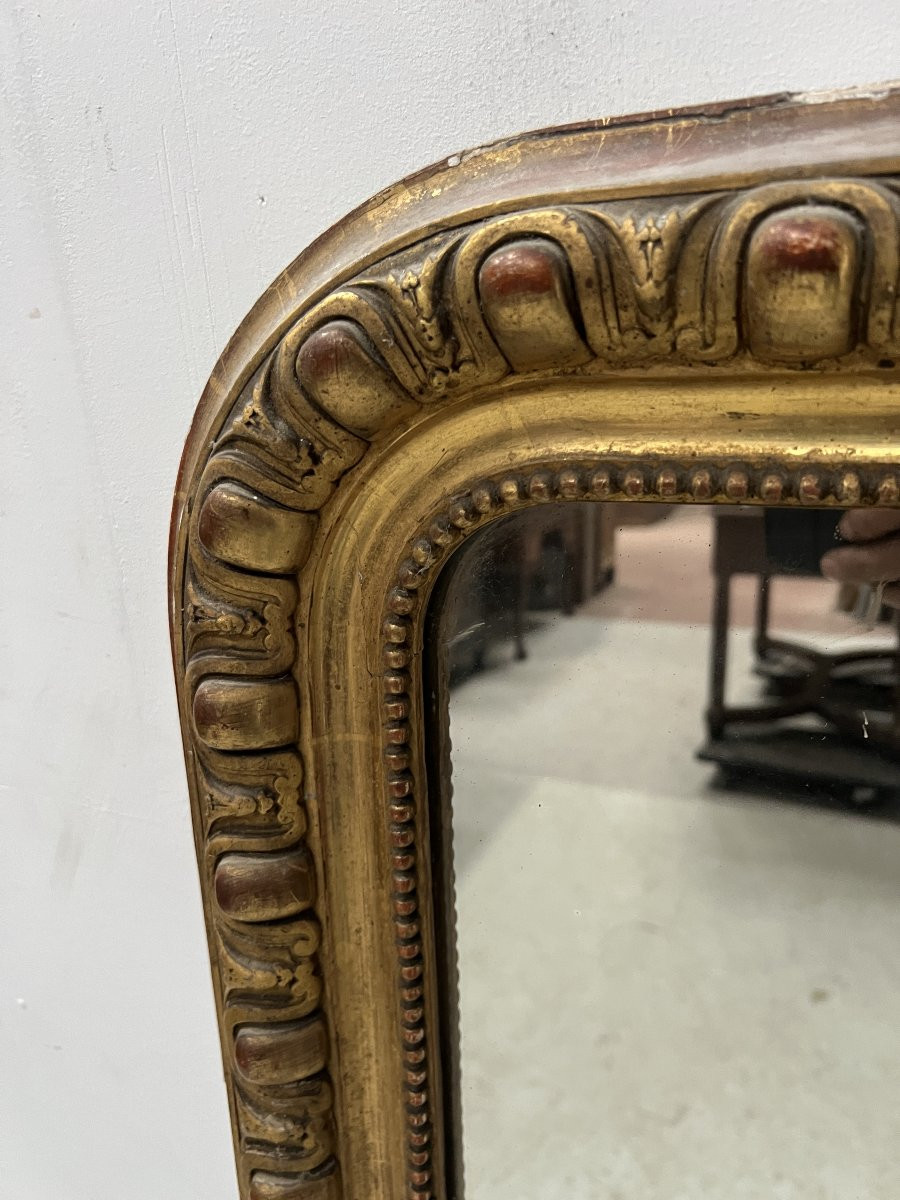 Louis Philippe Gadrooned Mirror In Wood And Gilt Stucco, 19th Century-photo-8