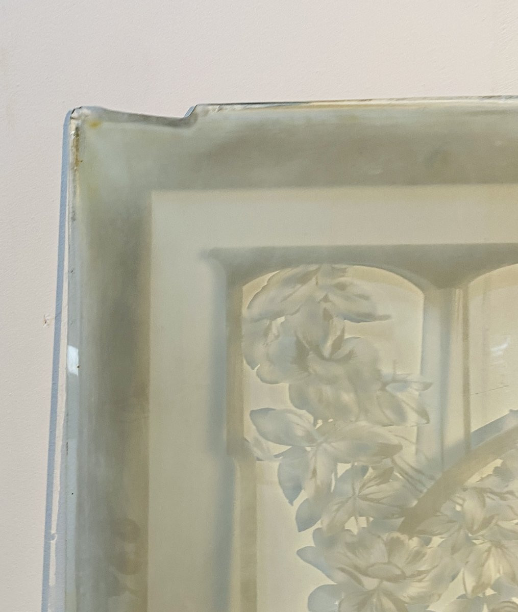 Suite de trois panneaux en verre gravé XX siècle-photo-3