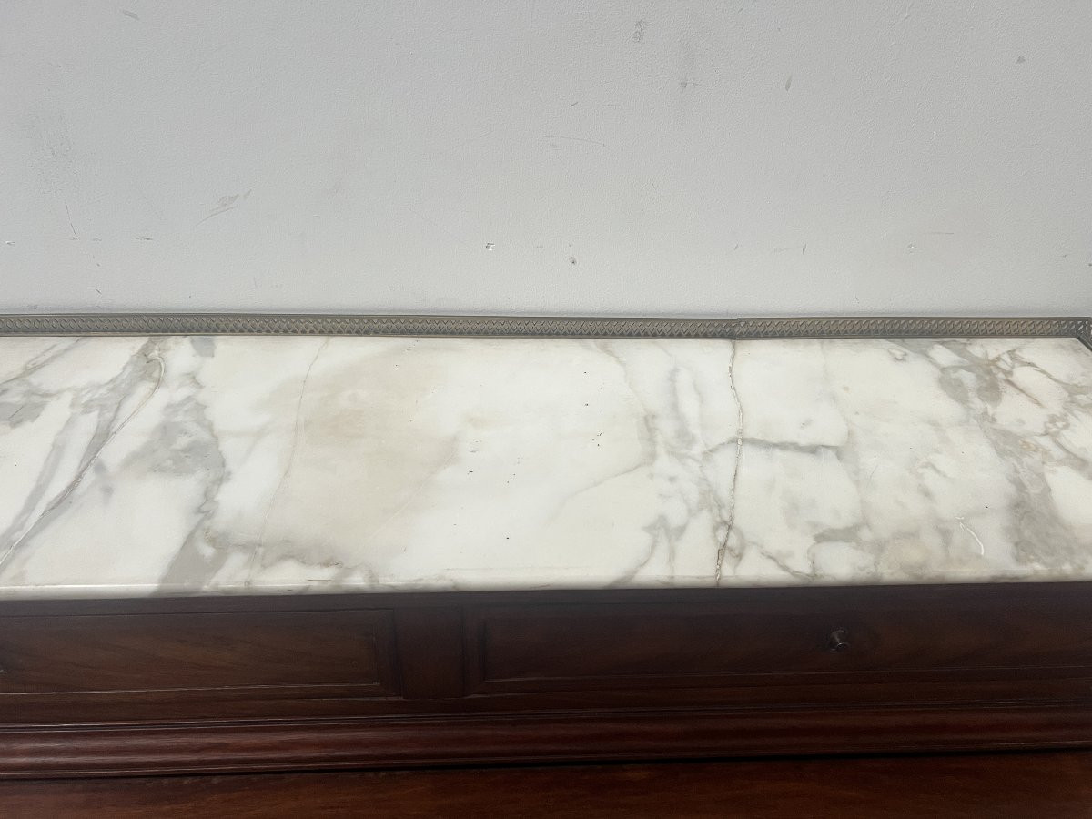 Bureau a cylindre de style Louis XVI en acajou XIX siècle-photo-6