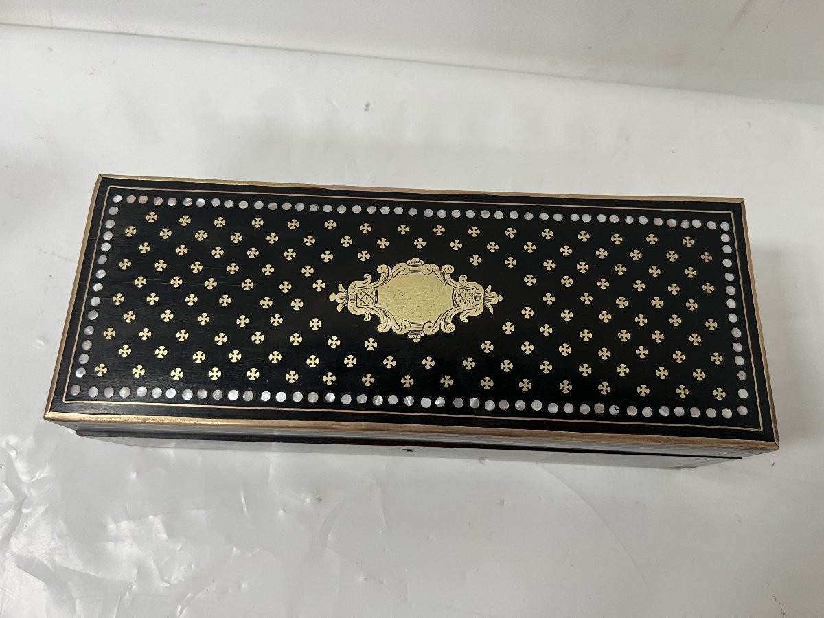 Boite a gant en marquetrie a la reine Napoléon III-photo-2