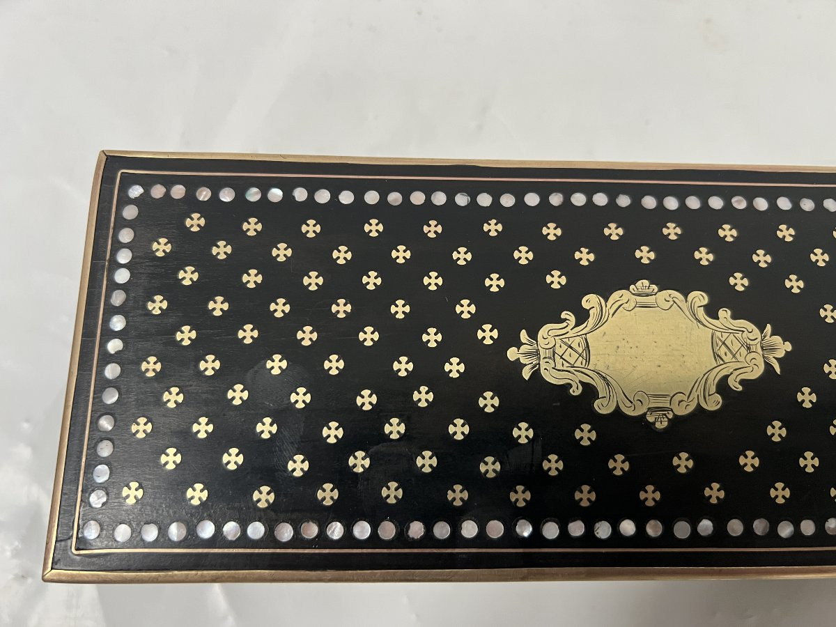 Boite a gant en marquetrie a la reine Napoléon III-photo-1