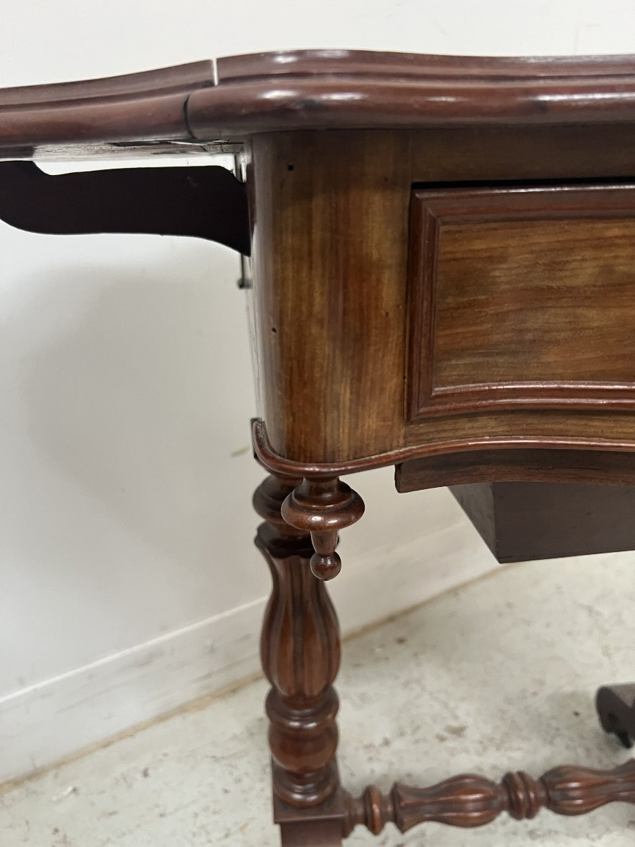 Napoleonic Era Mahogany And Veneer Work Table, 19th Century-photo-3