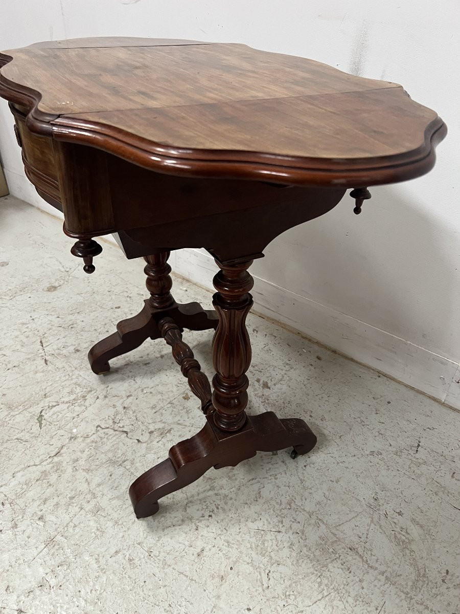 Napoleonic Era Mahogany And Veneer Work Table, 19th Century-photo-8