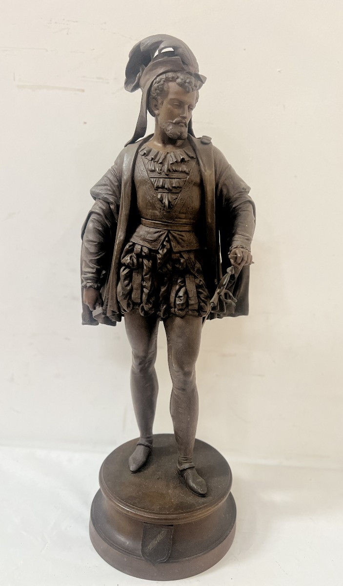 "g Pilon" Patinated Spelter Group, 20th Century