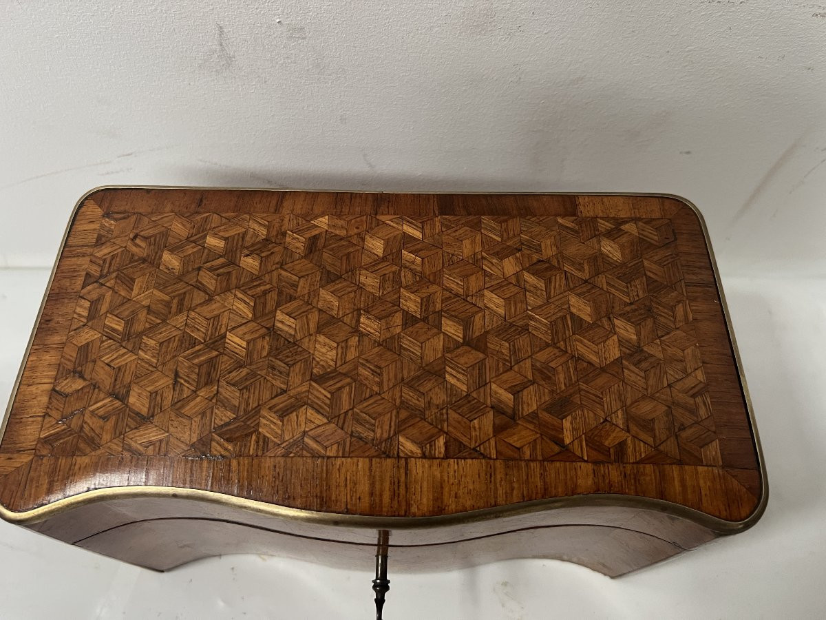 Napoleonic Jewelry Box In Marquetry Veneer, 19th Century-photo-2