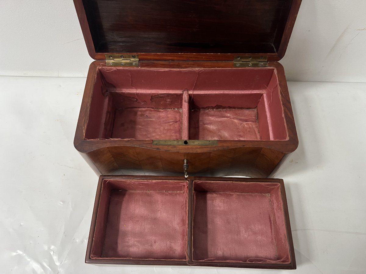 Napoleonic Jewelry Box In Marquetry Veneer, 19th Century-photo-7