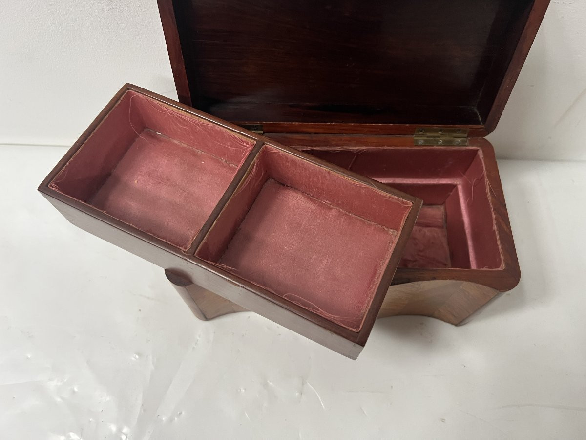 Napoleonic Jewelry Box In Marquetry Veneer, 19th Century-photo-8