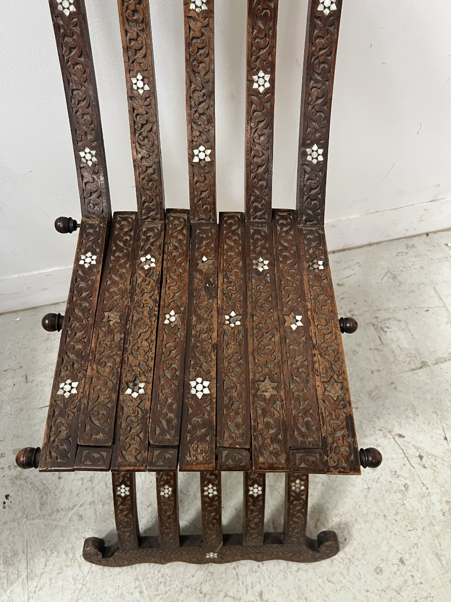 19th Century Syrian-style Carved Wooden Living Room Furniture-photo-3