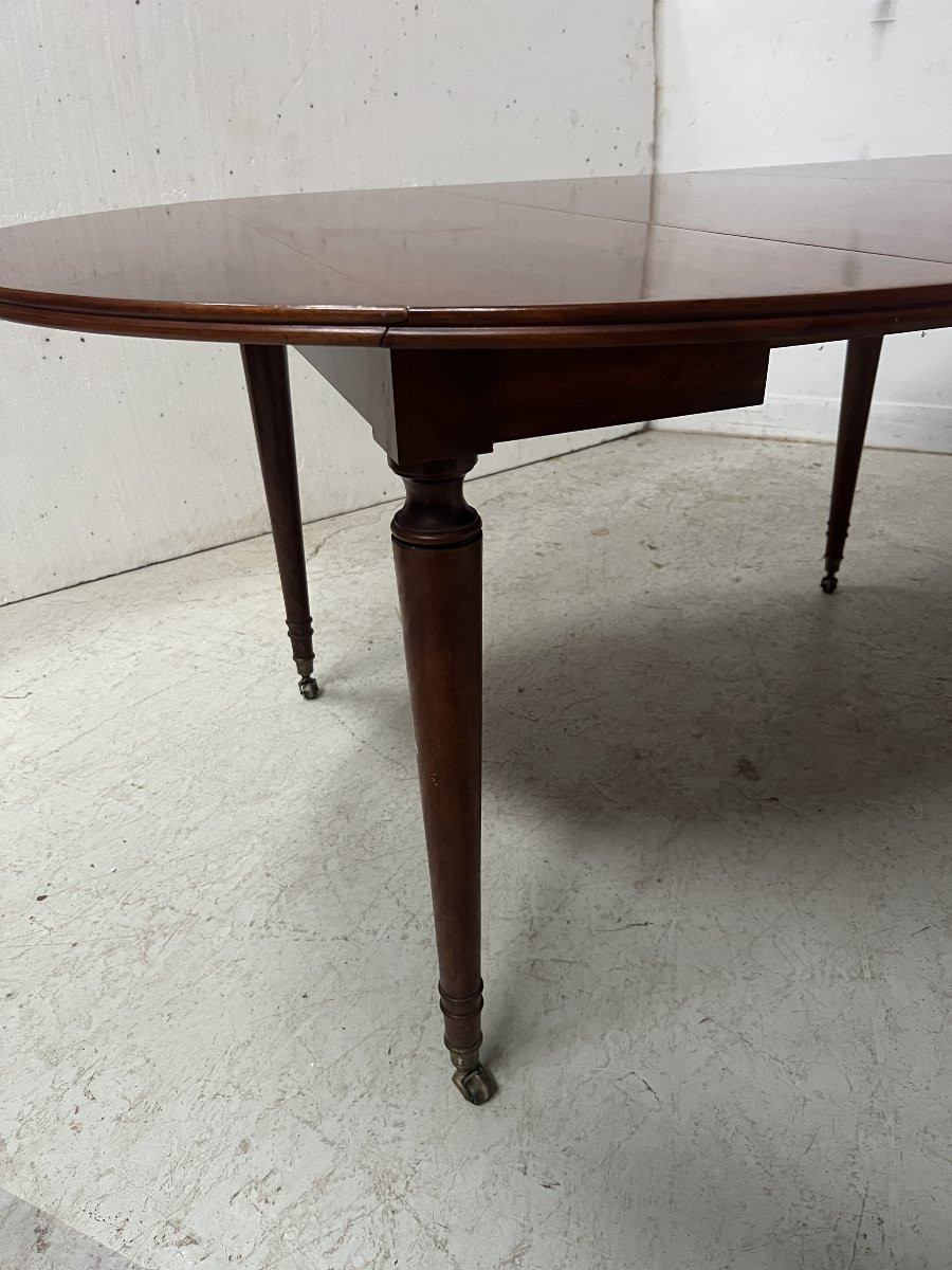 Table a six pieds de style Louis XVI en acajou XIX siècle-photo-8