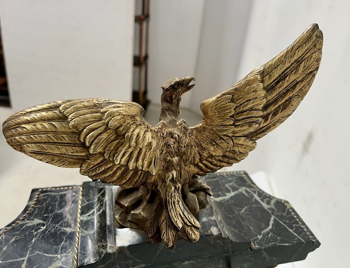 Empire Style Fireplace Mantel In Sea Green Marble, 19th Century-photo-8