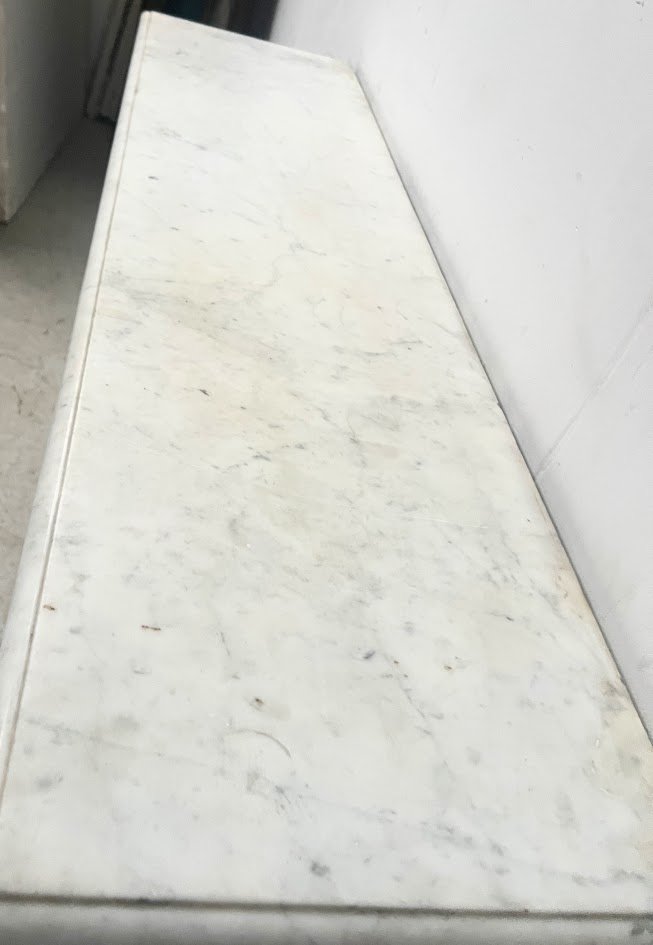 Cheminée Napoléon III en marbre blanc veiné XIX siècle-photo-7