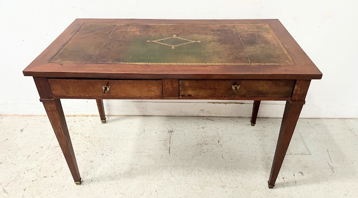 Louis XVI Style Desk In Mahogany And Veneer, 20th Century-photo-2