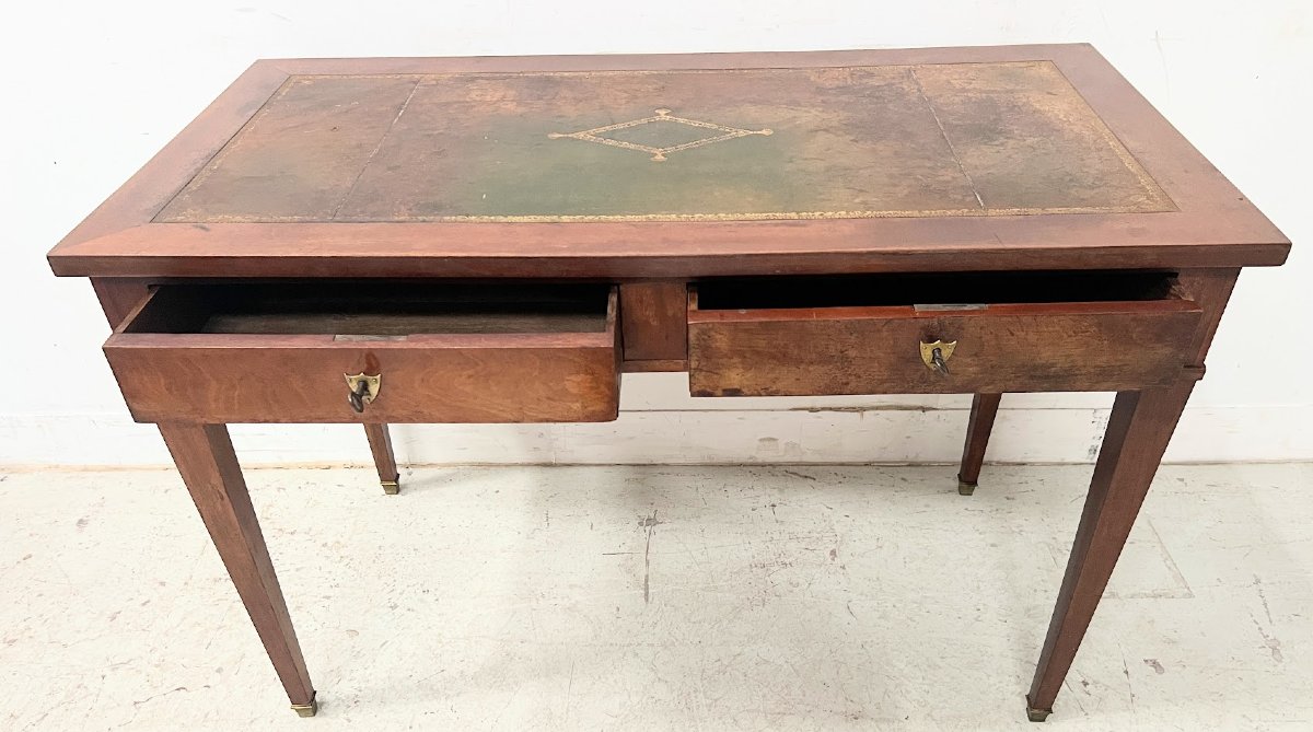 Louis XVI Style Desk In Mahogany And Veneer, 20th Century-photo-3