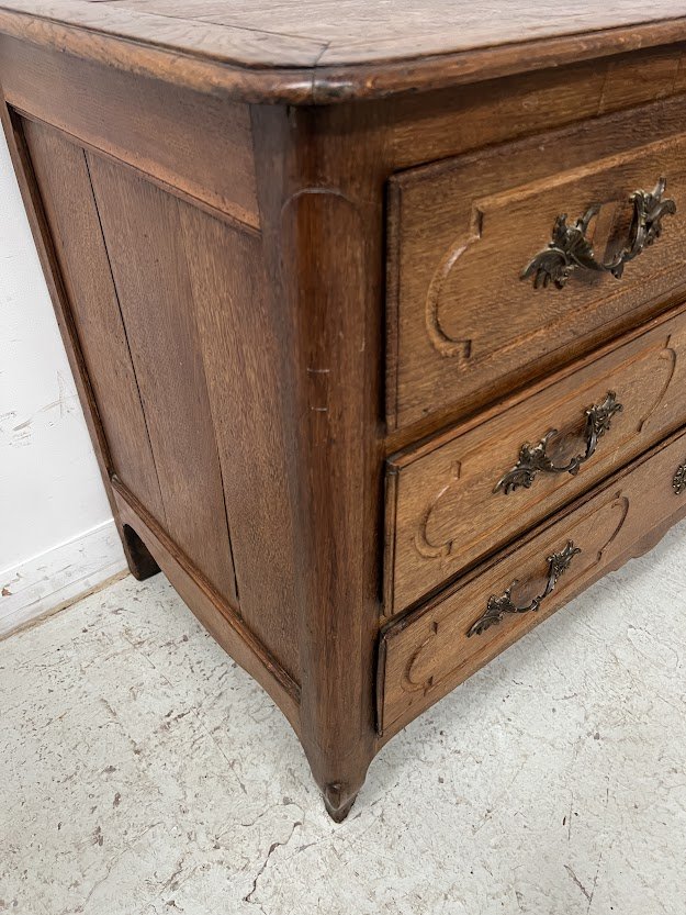 Commode Louis XV en chêne massif du XVIII siècle-photo-2