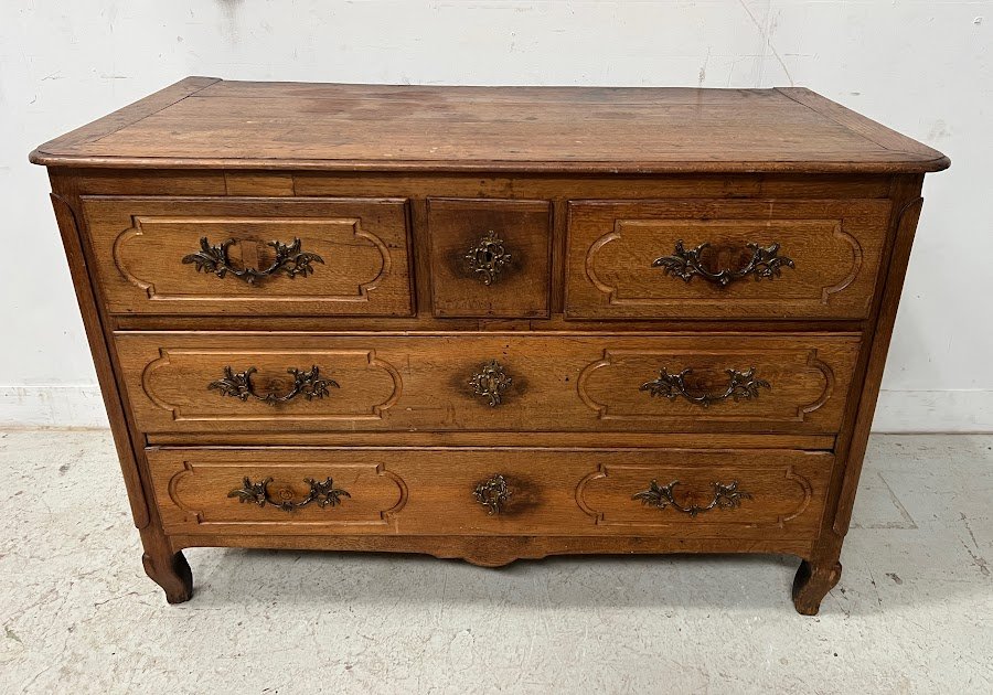 Commode Louis XV en chêne massif du XVIII siècle-photo-6
