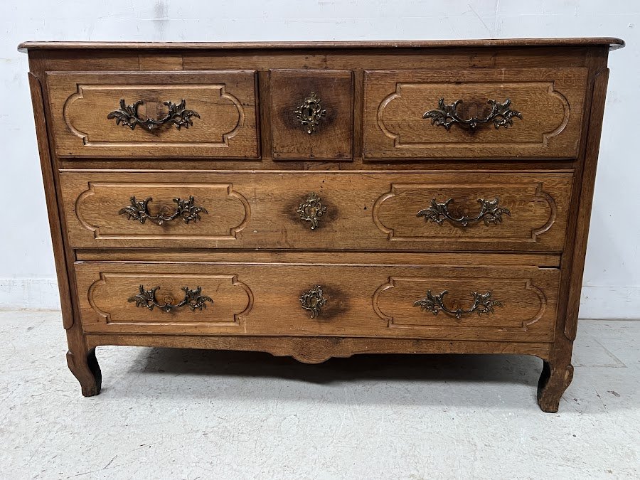 Commode Louis XV en chêne massif du XVIII siècle-photo-7