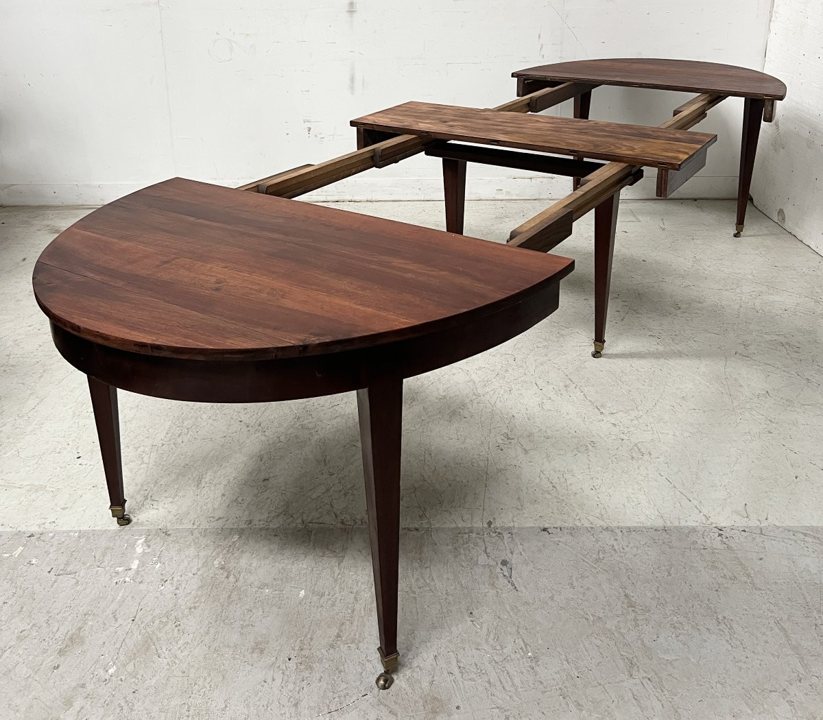 Louis XVI Style Frieze Table With Six Tapered Legs, 19th Century-photo-2