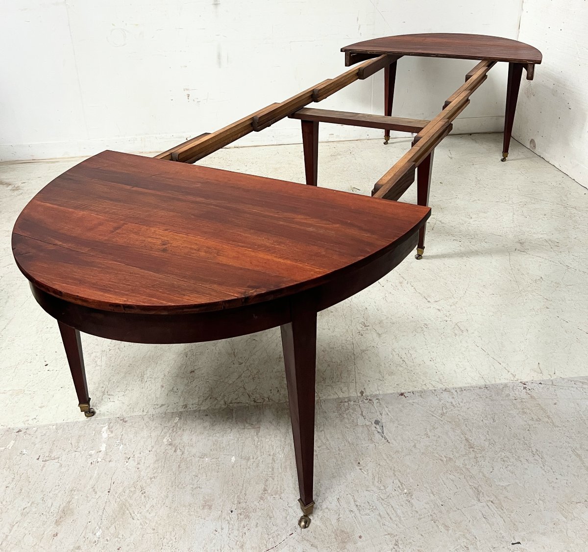 Louis XVI Style Frieze Table With Six Tapered Legs, 19th Century-photo-4