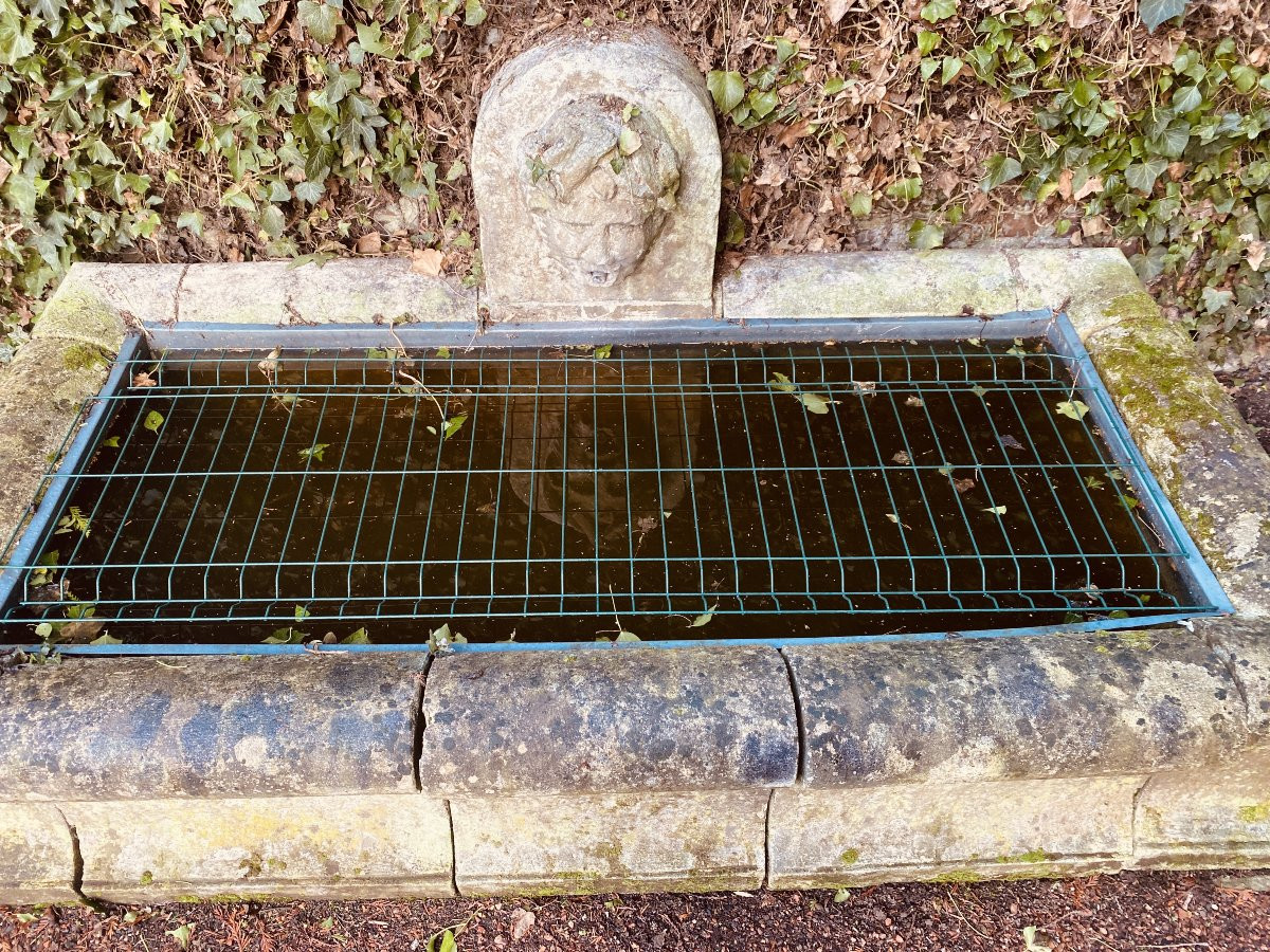 19th-century Stone Fountain And Outdoor Basin-photo-4