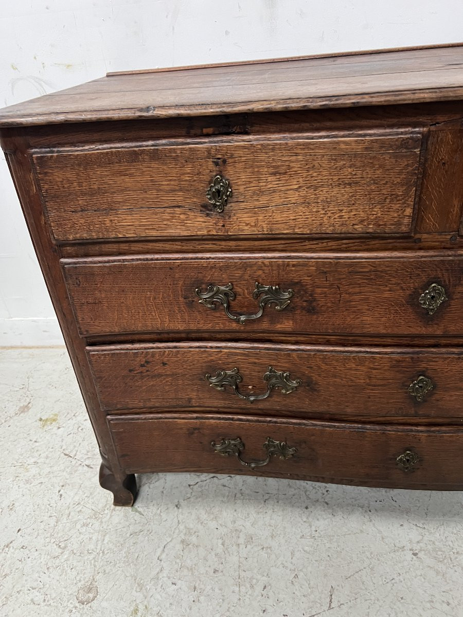 Commode Louis XV en chêne massif du XVIII siècle-photo-2