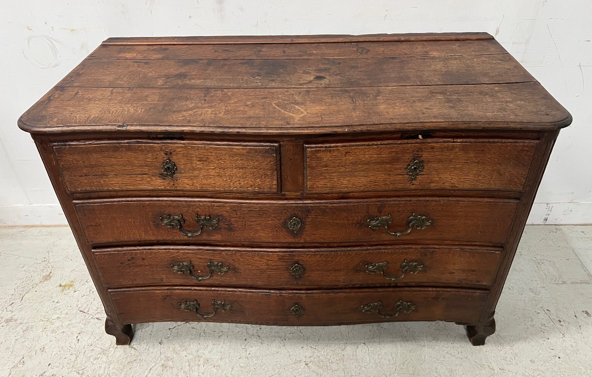 Commode Louis XV en chêne massif du XVIII siècle-photo-2