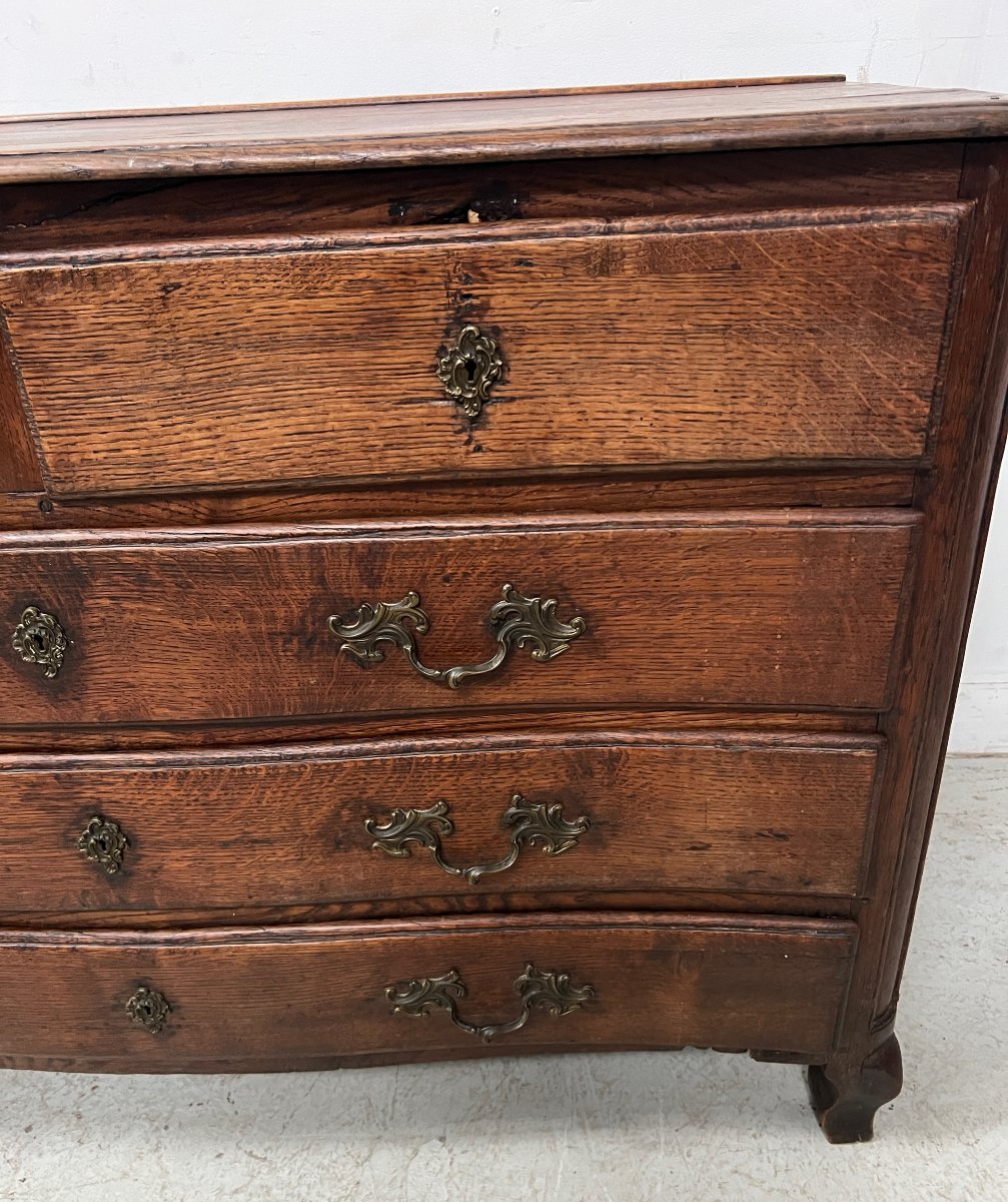 Commode Louis XV en chêne massif du XVIII siècle-photo-8