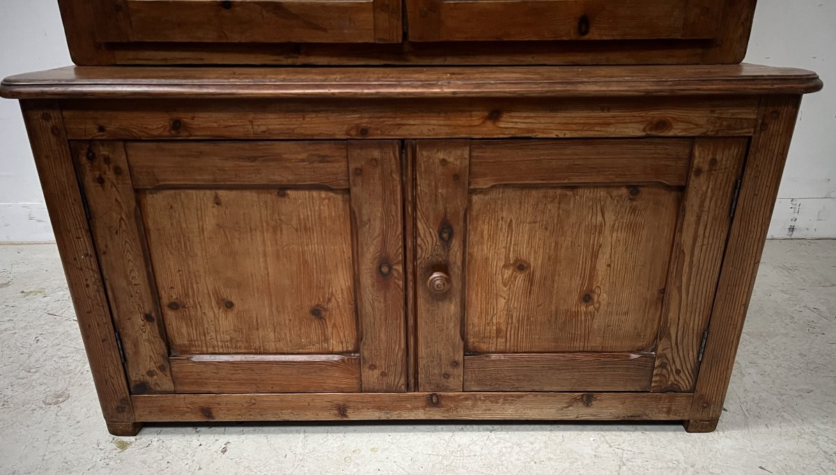 Two-part Office Desk In Solid Fir From The 20th Century-photo-4