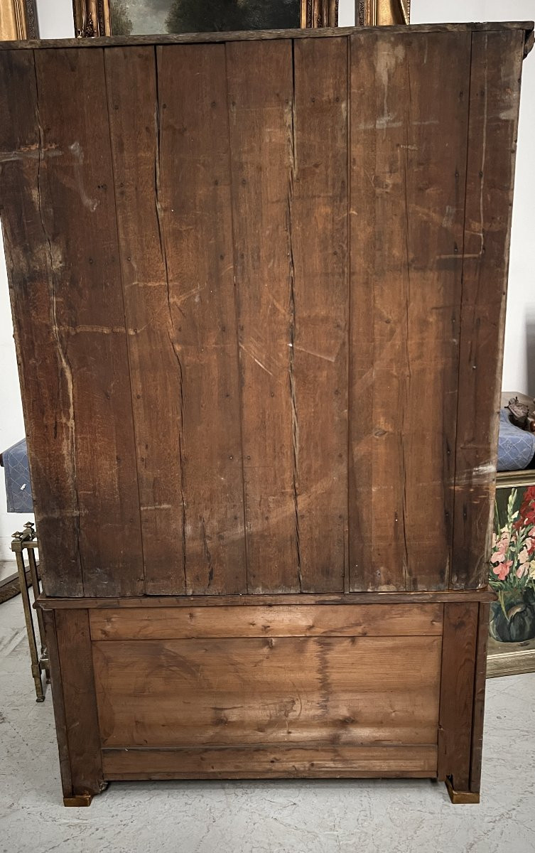 Two-part Office Desk In Solid Fir From The 20th Century-photo-2