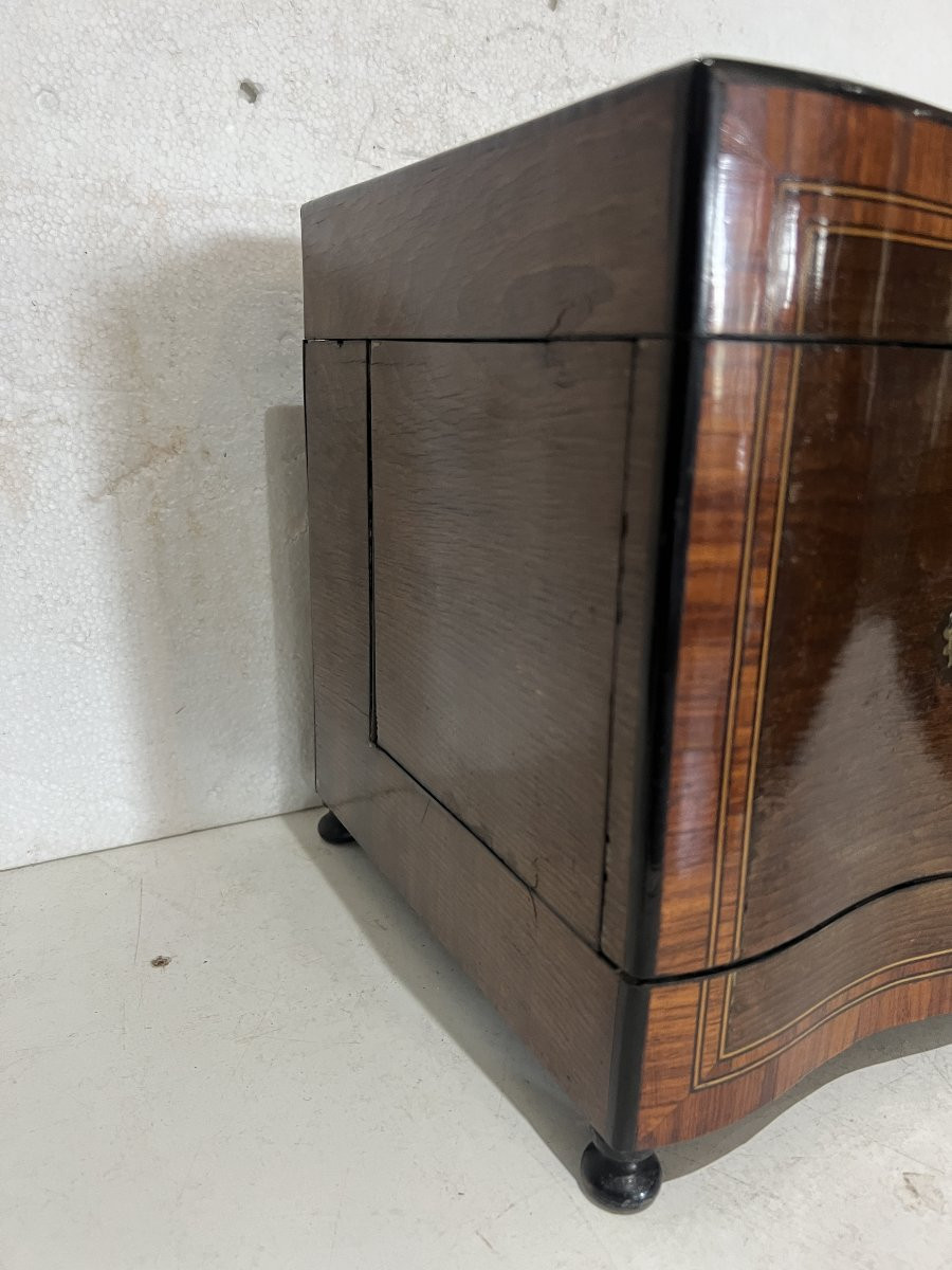 Complete Boulle Liqueur Cabinet, Napoleon III Style, 19th Century Marquetry Box-photo-3