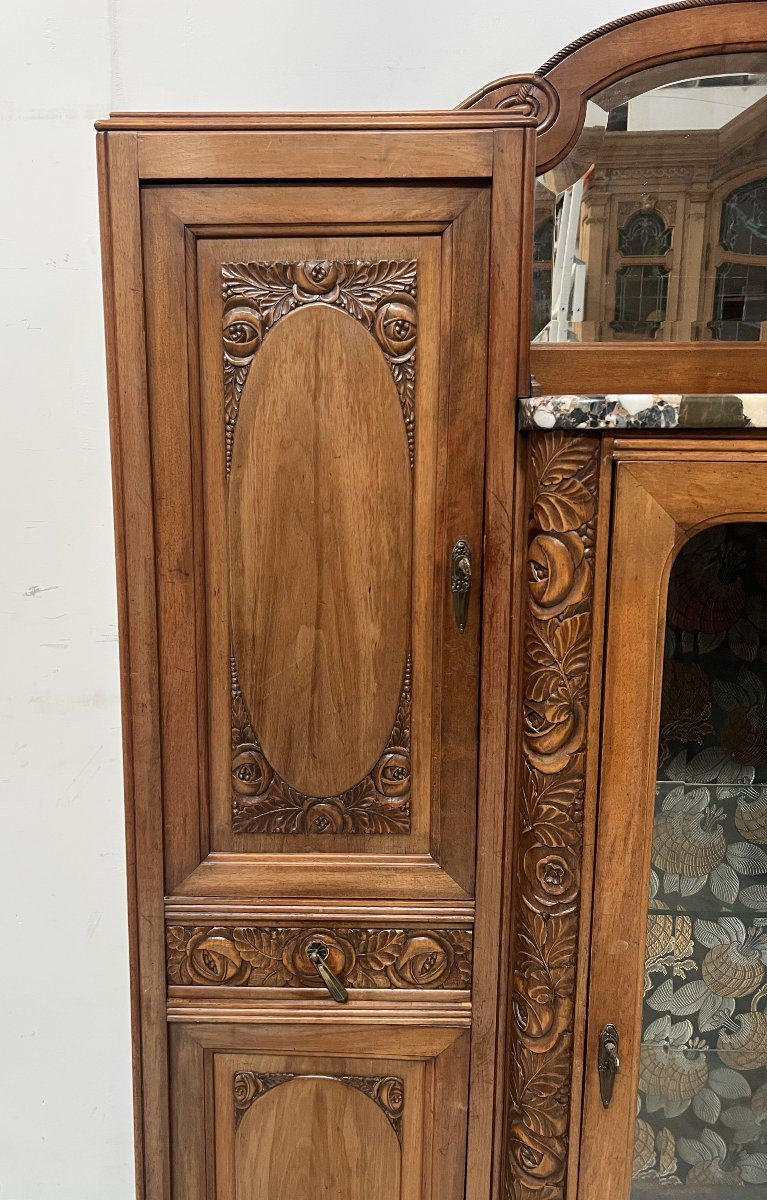 20th Century Art Deco Period Sideboard In Solid Walnut-photo-3