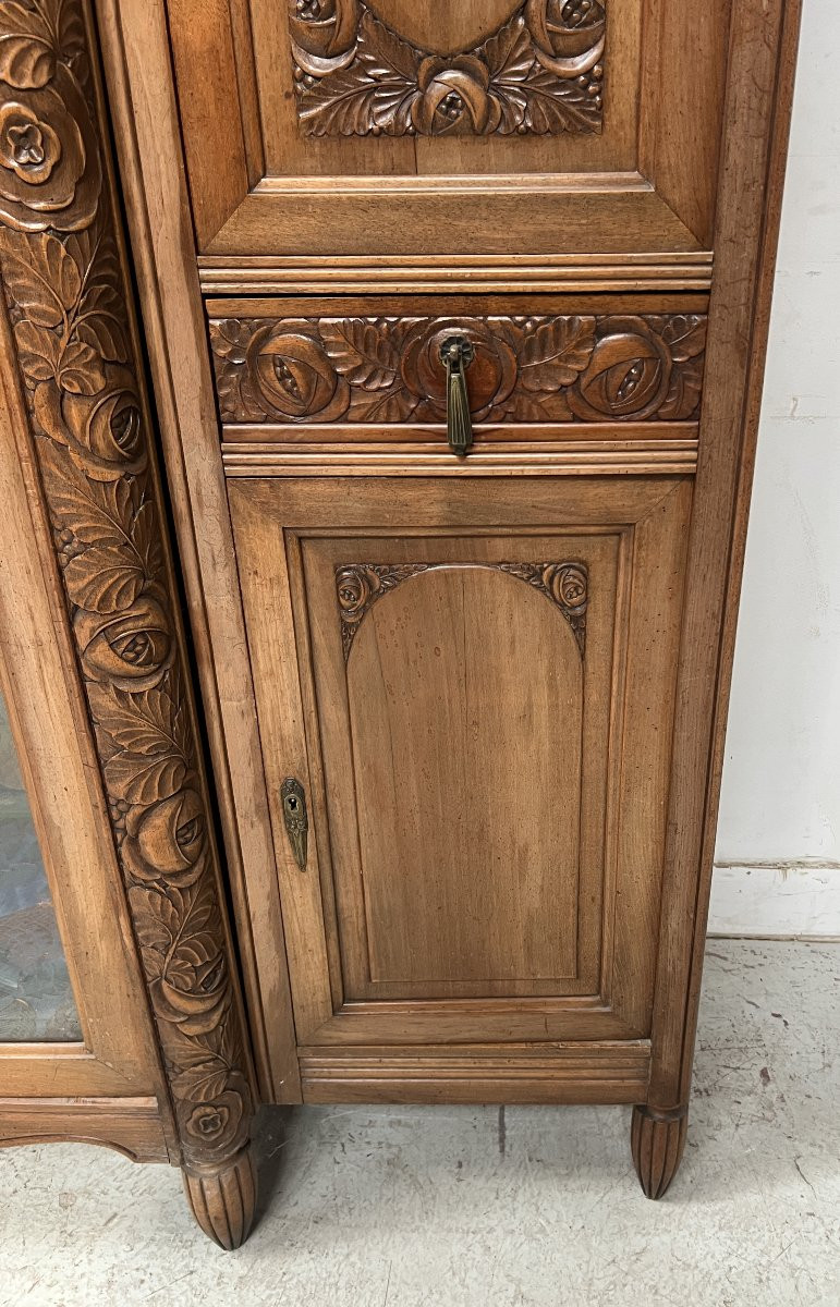 20th Century Art Deco Period Sideboard In Solid Walnut-photo-2