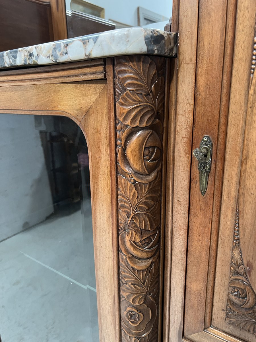 20th Century Art Deco Period Sideboard In Solid Walnut-photo-3