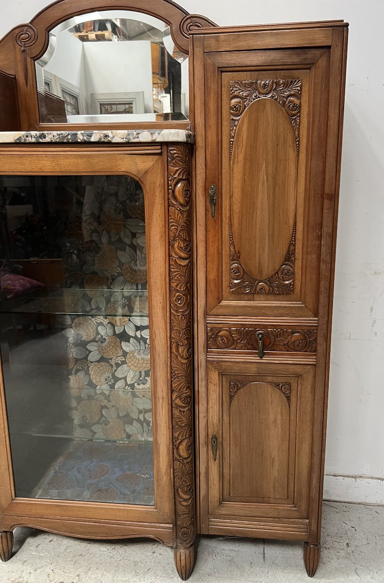 20th Century Art Deco Period Sideboard In Solid Walnut-photo-4