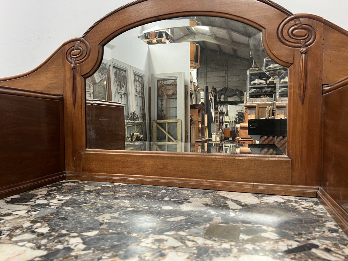 20th Century Art Deco Period Sideboard In Solid Walnut-photo-5