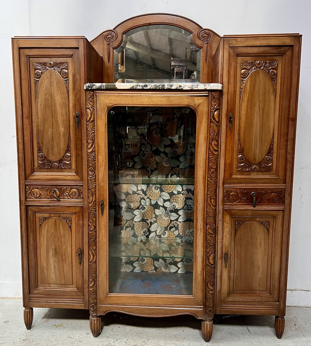 20th Century Art Deco Period Sideboard In Solid Walnut