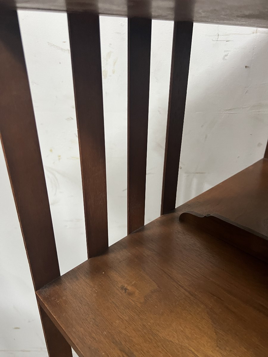 Bibliothèque tournante en noyer massif XX siècle-photo-3