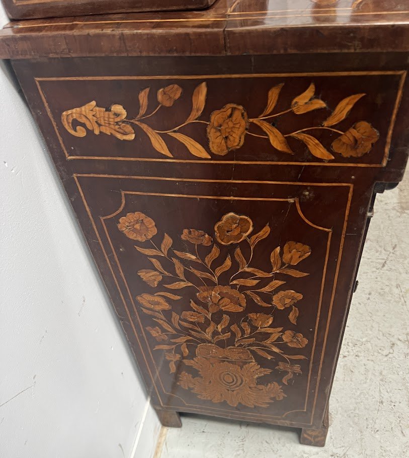 Meuble coiffeuse en marquèterie Hollandaise XIX siècle-photo-3