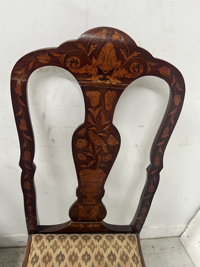 Suite Of Eight Dutch Chairs In Inlaid Wood 19th Century-photo-2
