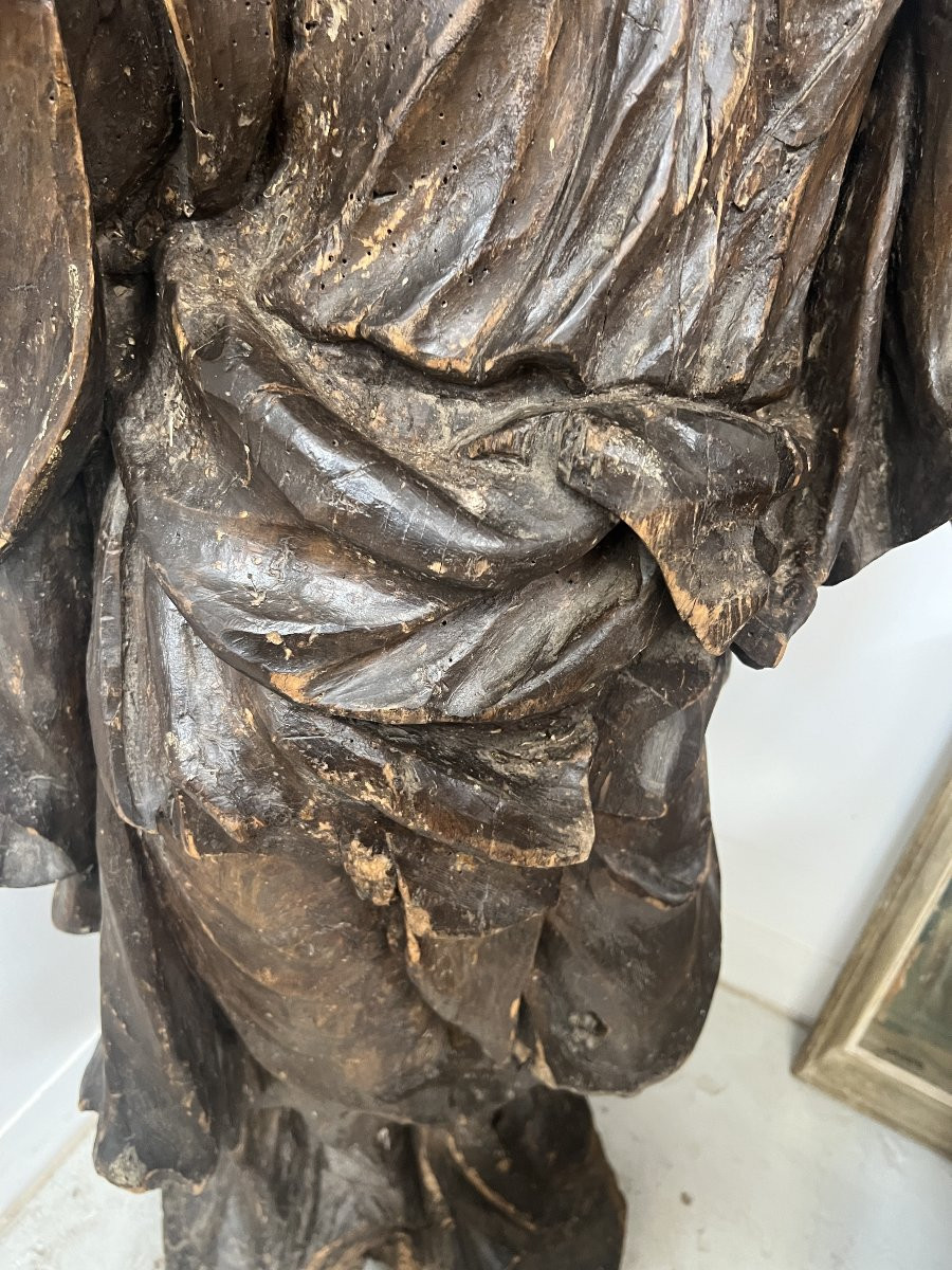 Saint Anne In Carved And Polychromed Wood XVI Century-photo-4