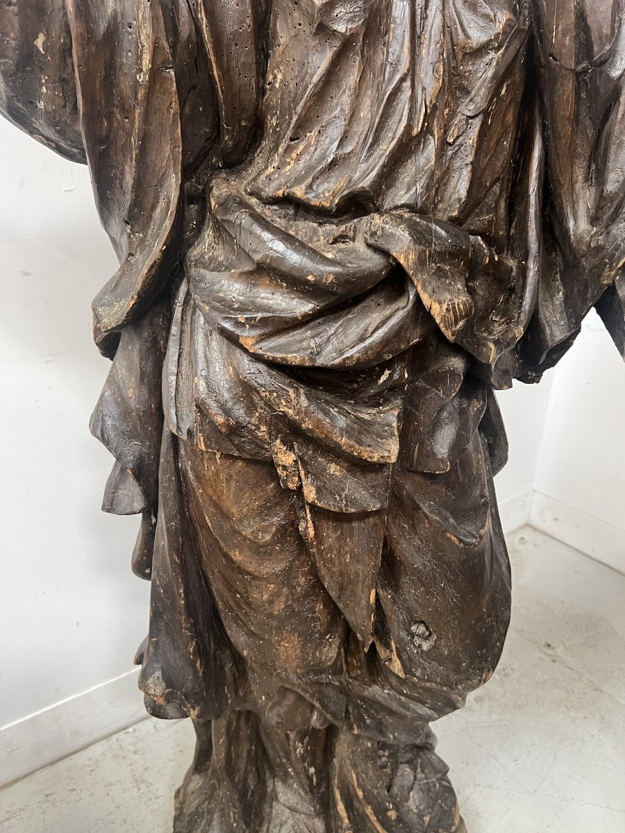 Saint Anne In Carved And Polychromed Wood XVI Century-photo-6