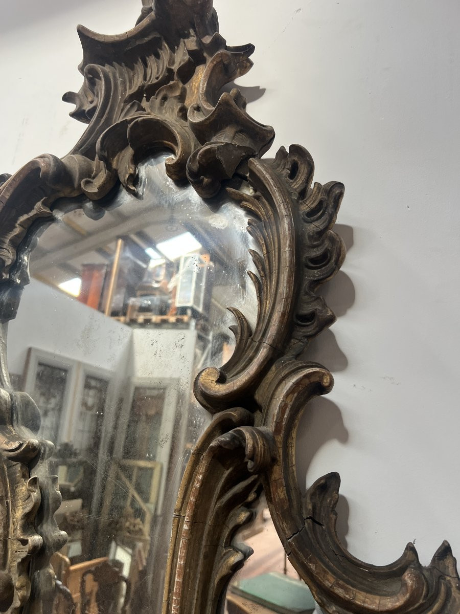 Miroir a parecloses orné d'ne applique a quatre lumières XIX siècle-photo-5