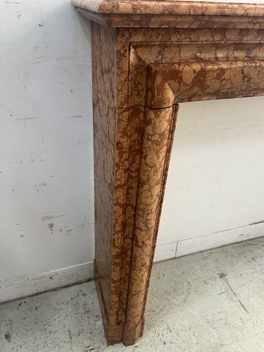 Louis XIV Style Mantel In Speckled Breche Marble XIX Century-photo-3