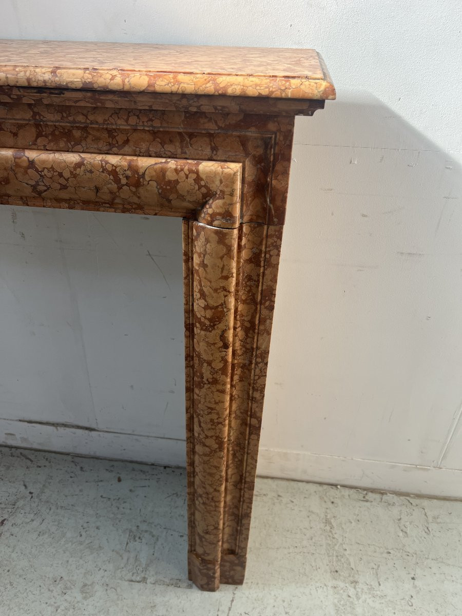 Louis XIV Style Mantel In Speckled Breche Marble XIX Century-photo-4