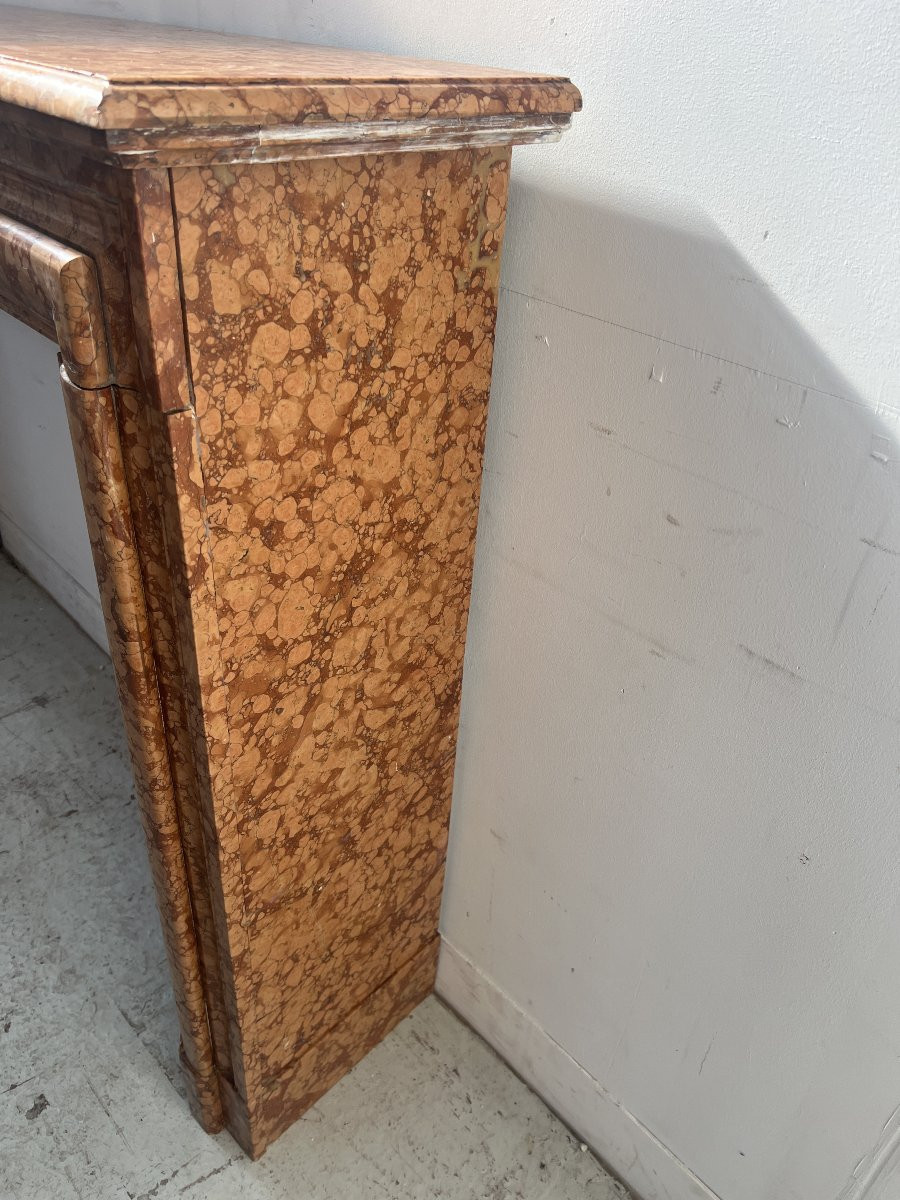 Louis XIV Style Mantel In Speckled Breche Marble XIX Century-photo-5