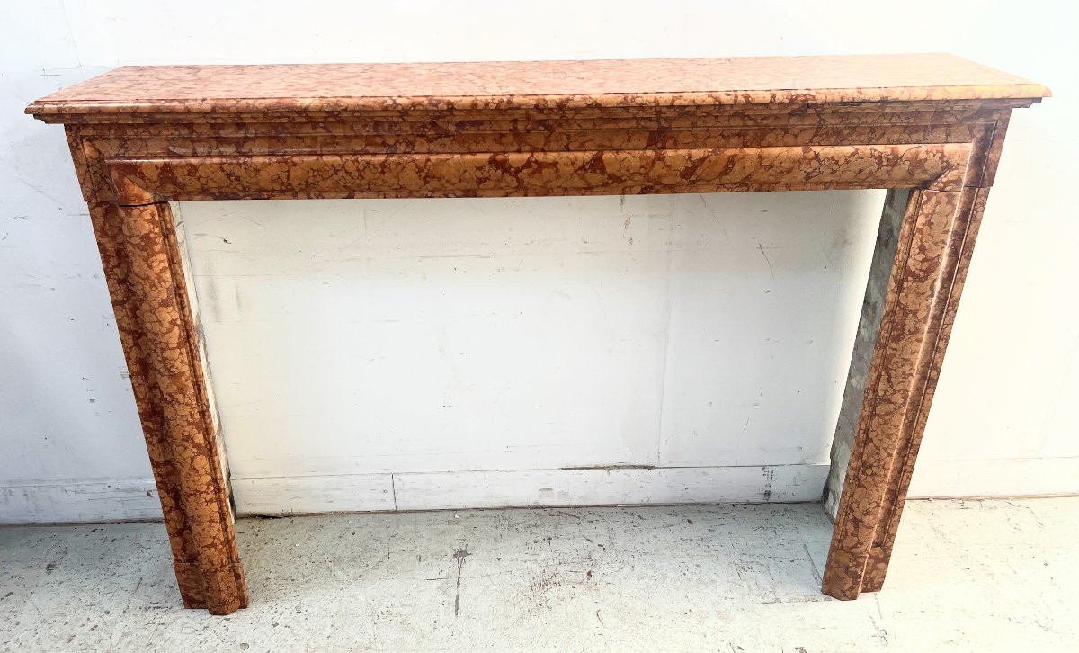 Louis XIV Style Mantel In Speckled Breche Marble XIX Century-photo-7