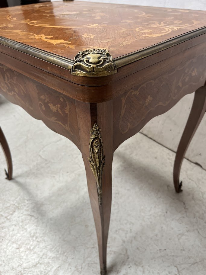 Louis XV Style Games Table With Inlaid Decoration XX Century-photo-4