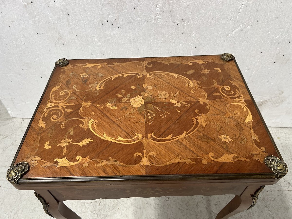 Louis XV Style Games Table With Inlaid Decoration XX Century-photo-1