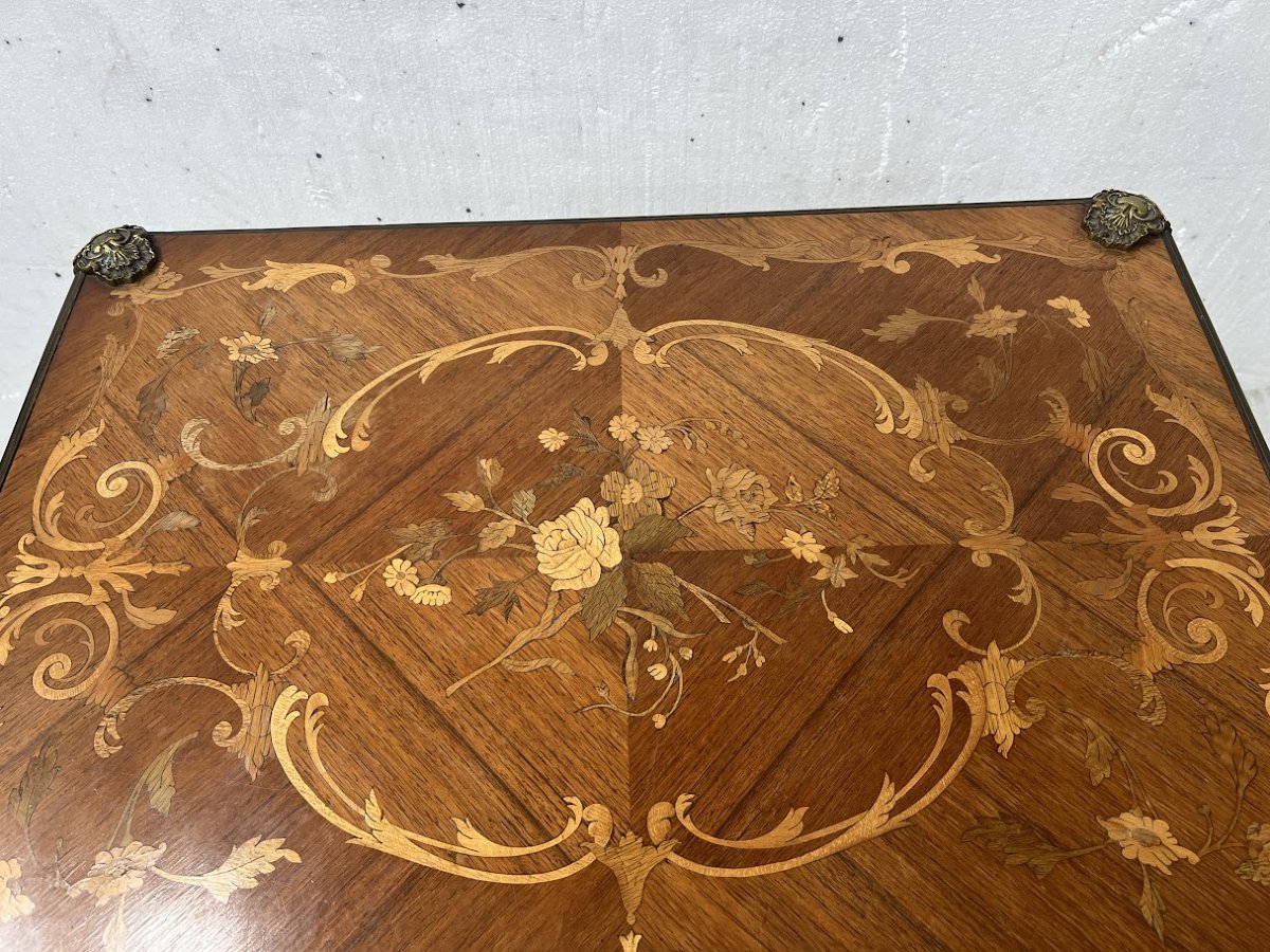 Louis XV Style Games Table With Inlaid Decoration XX Century-photo-3